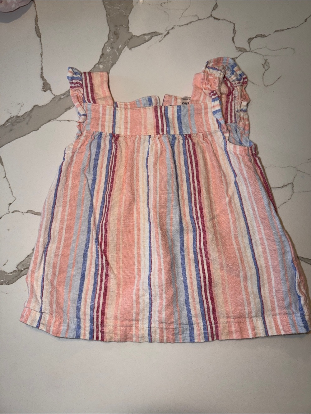 Carter's Pink, Blue & Cream Striped Sleeveless Dress